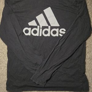 Adidas Black Long Sleeve Logo Tee